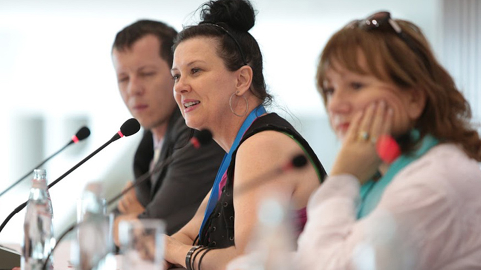 APSA Artistic Director, Maxine Williamson during media call, with fellow jury member, Rada Sesic